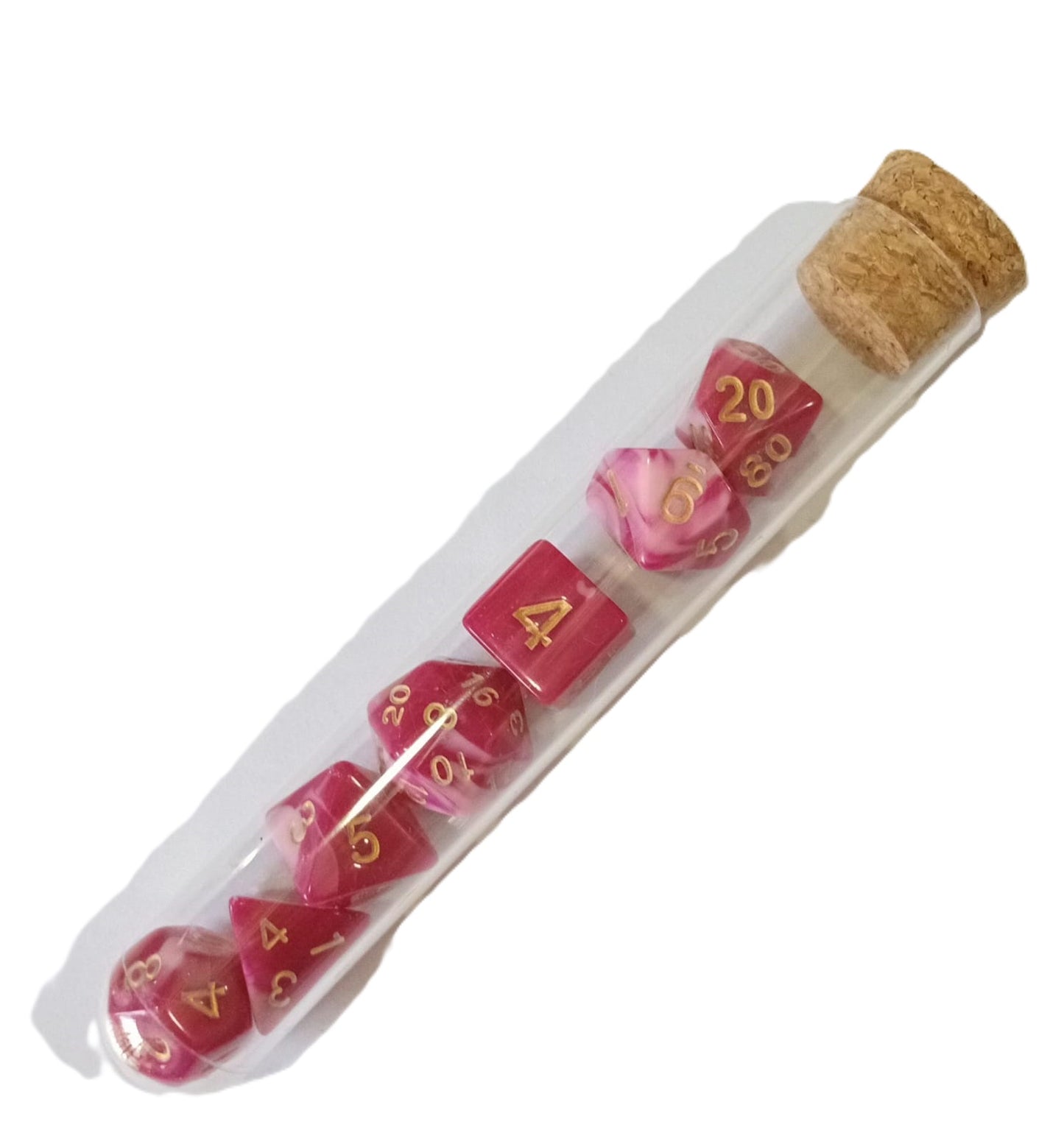 Set Pack 7 Dados De Rpg En Tubo, Varios Diseños Mitológicos