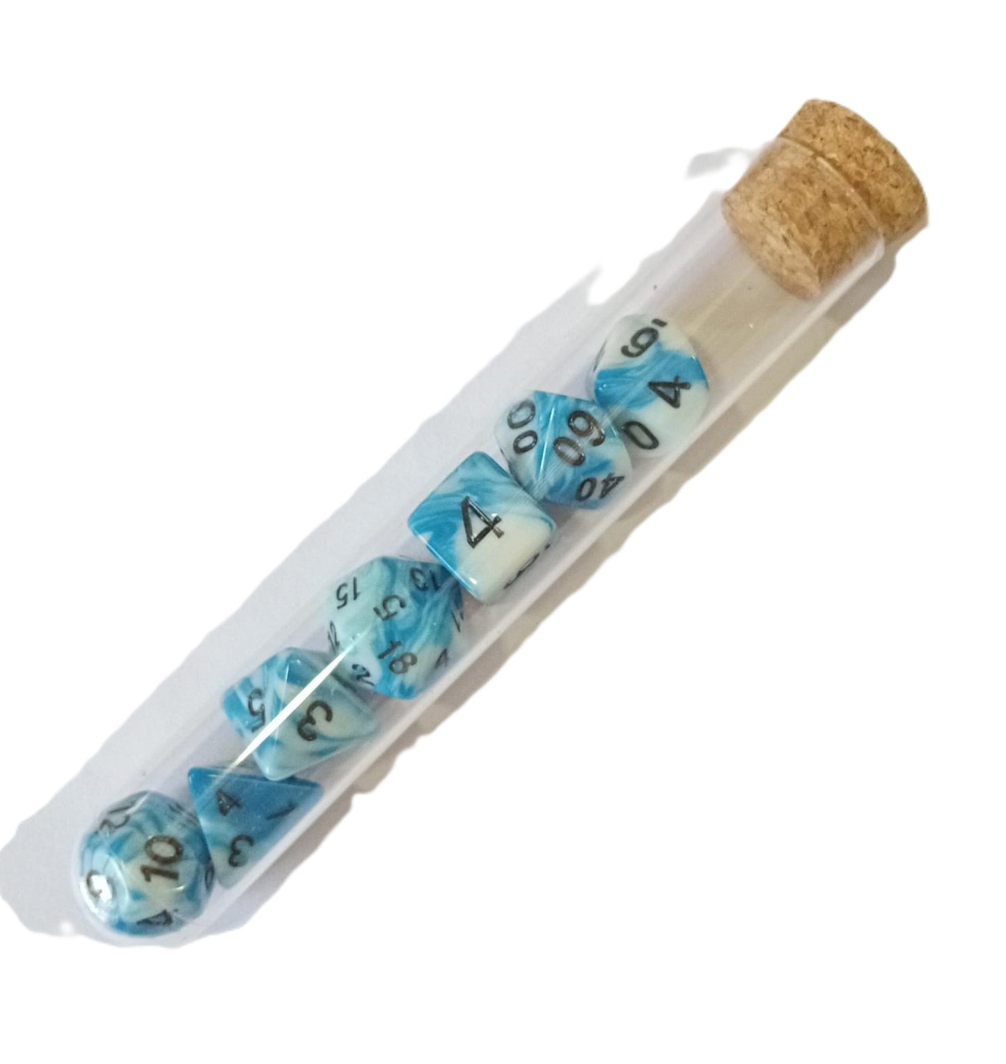 Set Pack 7 Dados De Rpg En Tubo, Varios Diseños Mitológicos