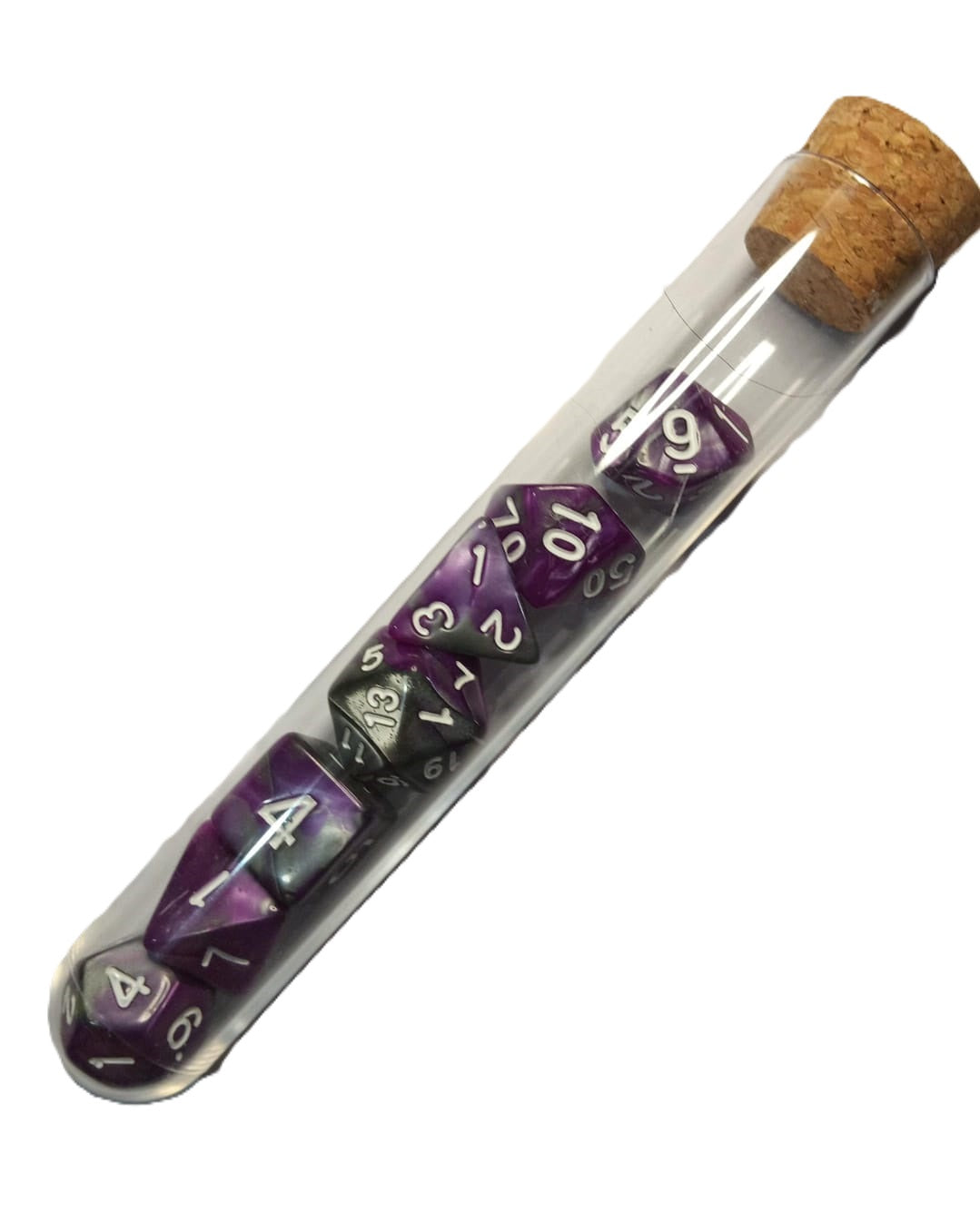 Set Pack 7 Dados De Rpg En Tubo, Varios Diseños Mitológicos