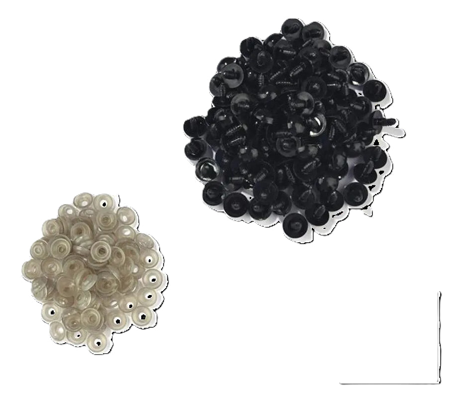 Ojos De Seguridad Amigurumi 100 Piezas Negro 8mm