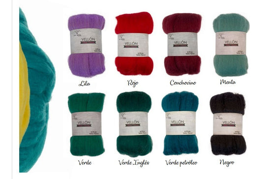 Vellón Teñido 100% Oveja Topwool 50 Grs.