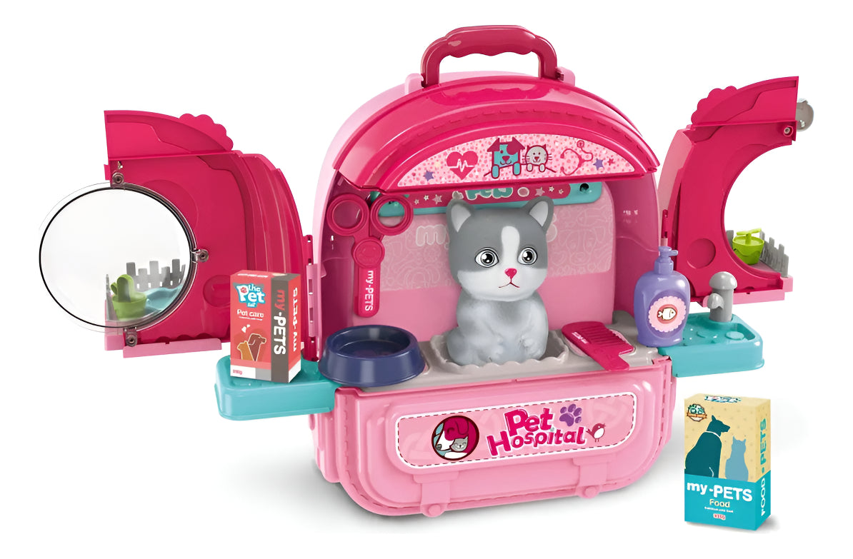 Maleta 3 En 1 Cuidados Mascota Gato Pets Hospital