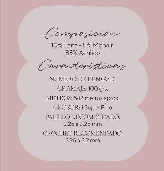 Lana Mohair Orquídea Ovillo 100 Grs