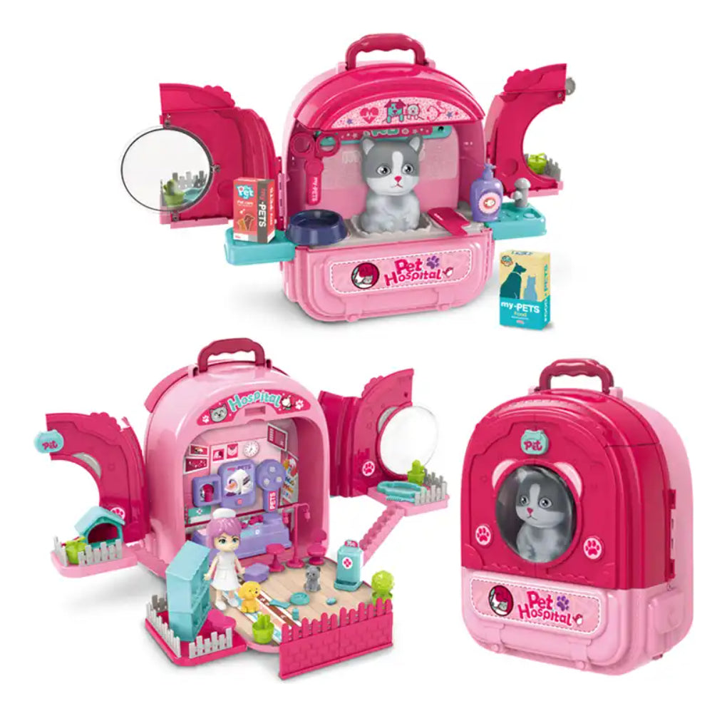 Maleta 3 En 1 Cuidados Mascota Gato Pets Hospital