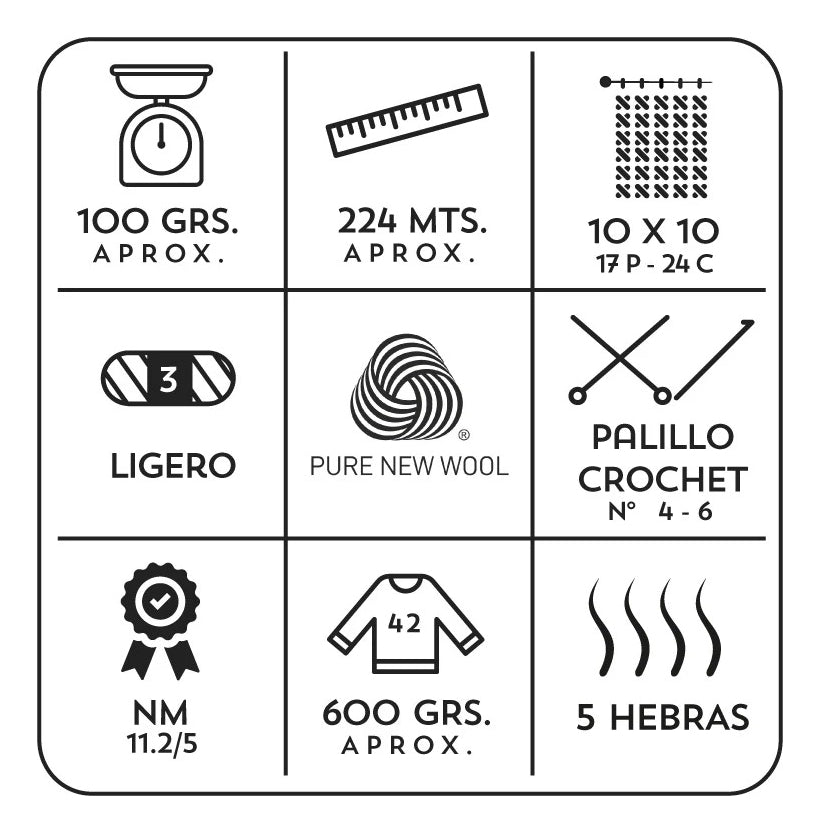 Lana Pure Wool Revesderecho 100 Grs