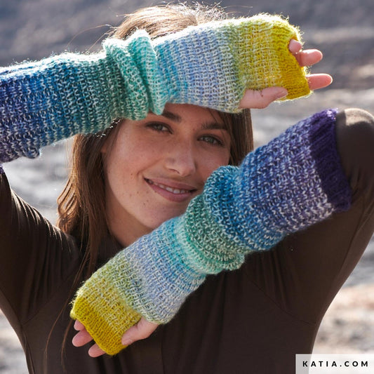 Rainbow Symmetric Socks De Katia - 75% Lana Superwash 80grs