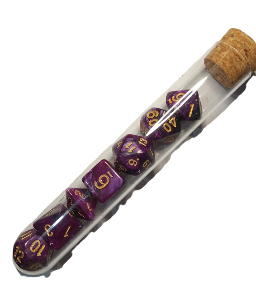 Set Pack 7 Dados De Rpg En Tubo, Varios Diseños Mitológicos