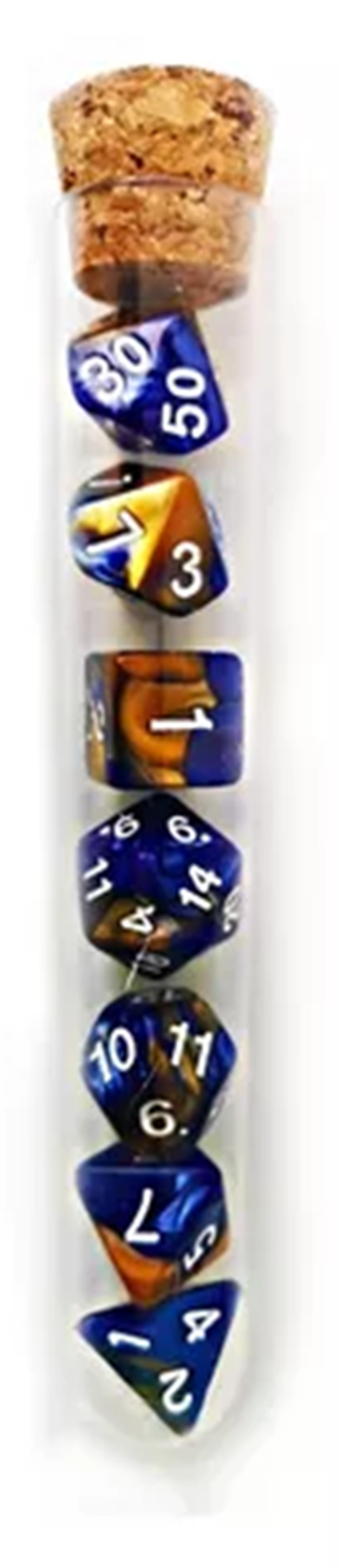Set Pack 7 Dados De Rpg En Tubo, Varios Diseños Mitológicos