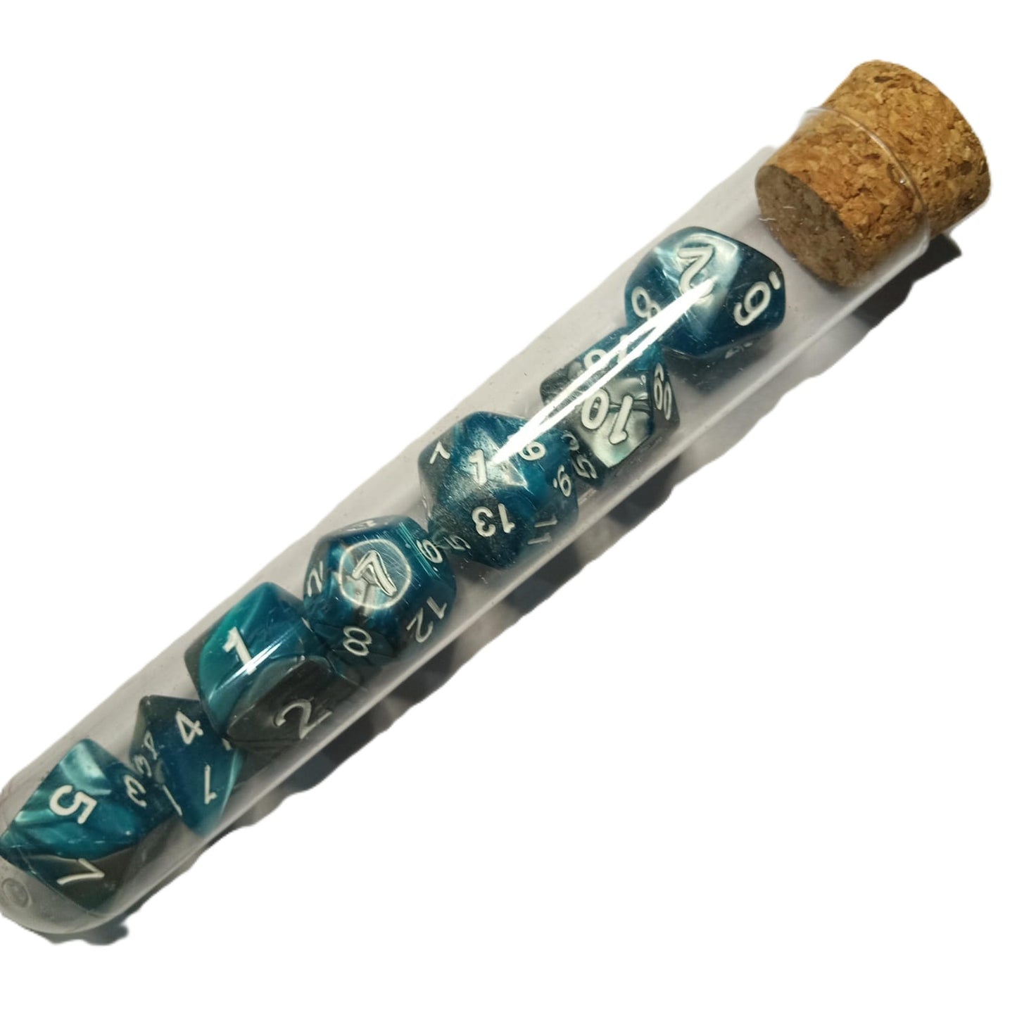 Set Pack 7 Dados De Rpg En Tubo, Varios Diseños Mitológicos