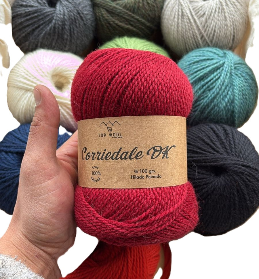 Lana Corriedale Dk Teñida 100% Oveja TopWool 100 Grs.
