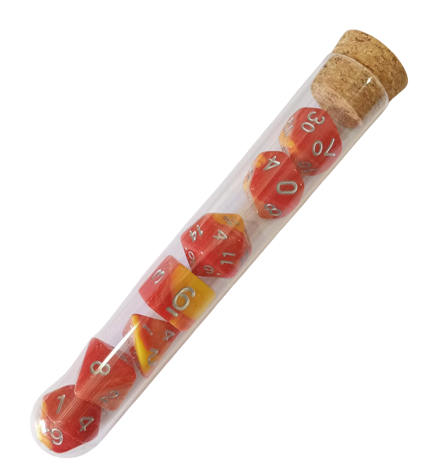 Set Pack 7 Dados De Rpg En Tubo, Varios Diseños Mitológicos