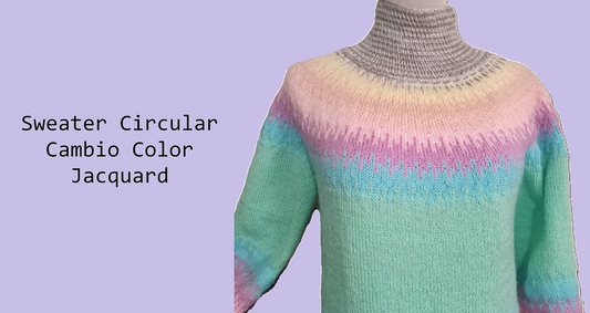 2025  Sweater  Circular Jacquard Transición Color