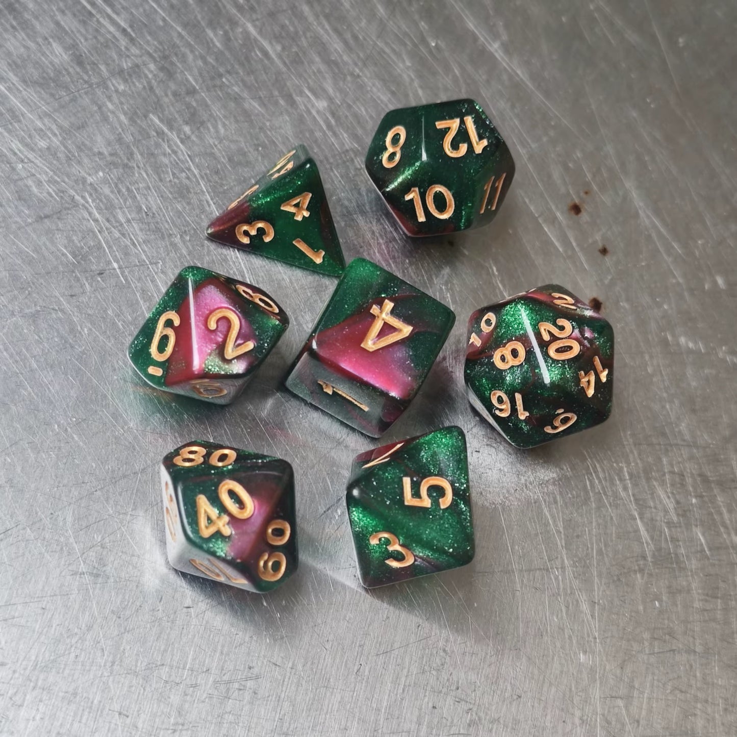 Pack 7 Dados de Rol RPG Colección Calabozos Y Dragones