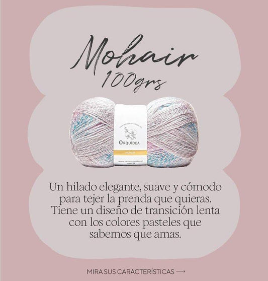 Lana Mohair Orquídea Ovillo 100 Grs