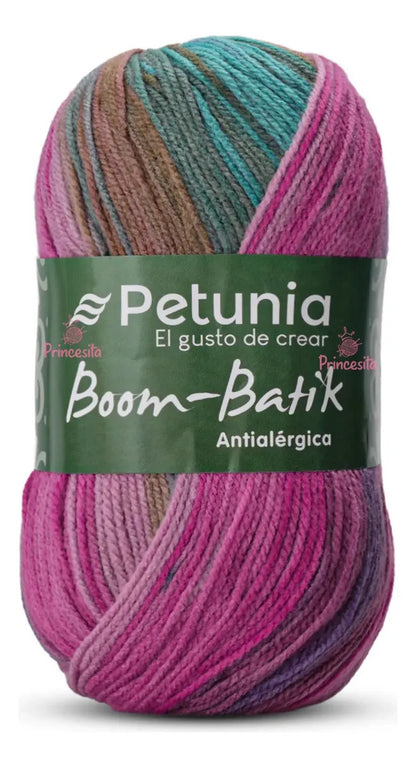 Lana Matizada Boom Batik Petunia - 100grs Antialérgica