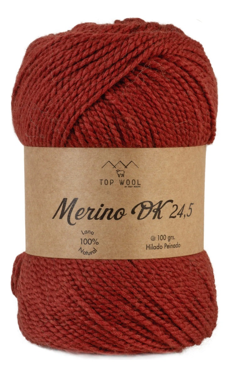 Lana Merino Dk 24.5 Teñida 100% Oveja Topwool 100 Grs.