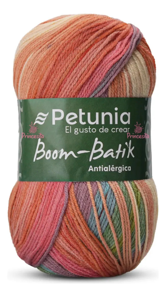 Lana Matizada Boom Batik Petunia - 100grs Antialérgica