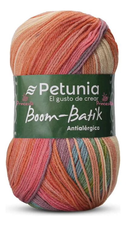Lana Matizada Boom Batik Petunia - 100grs Antialérgica