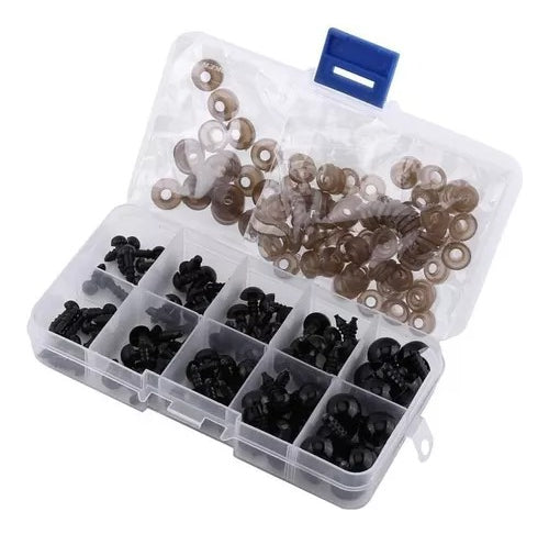 Ojos De Seguridad Amigurumi 6-12mm 100 Piezas Negro