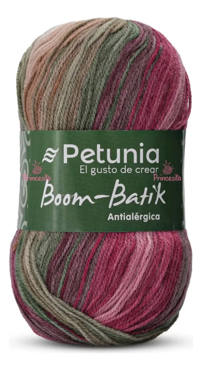 Lana Matizada Boom Batik Petunia - 100grs Antialérgica