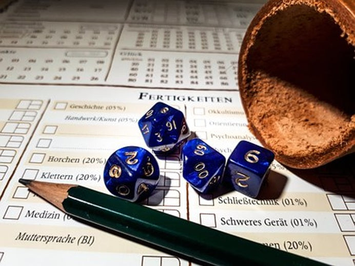 Set Pack 7 Dados De Rpg En Tubo, Varios Diseños Mitológicos