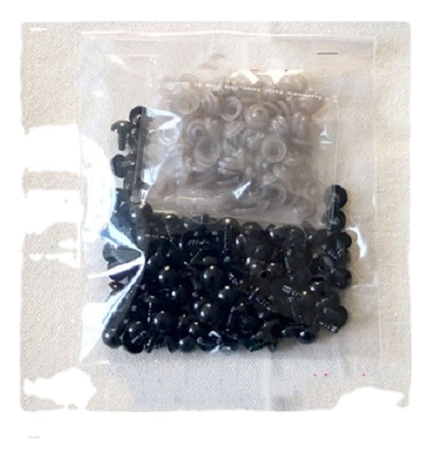Ojos De Seguridad Amigurumi 100 Piezas Negro 8mm