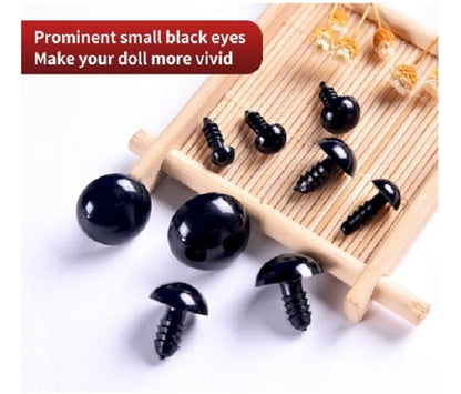 Ojos De Seguridad Amigurumi 6-12mm 100 Piezas Negro