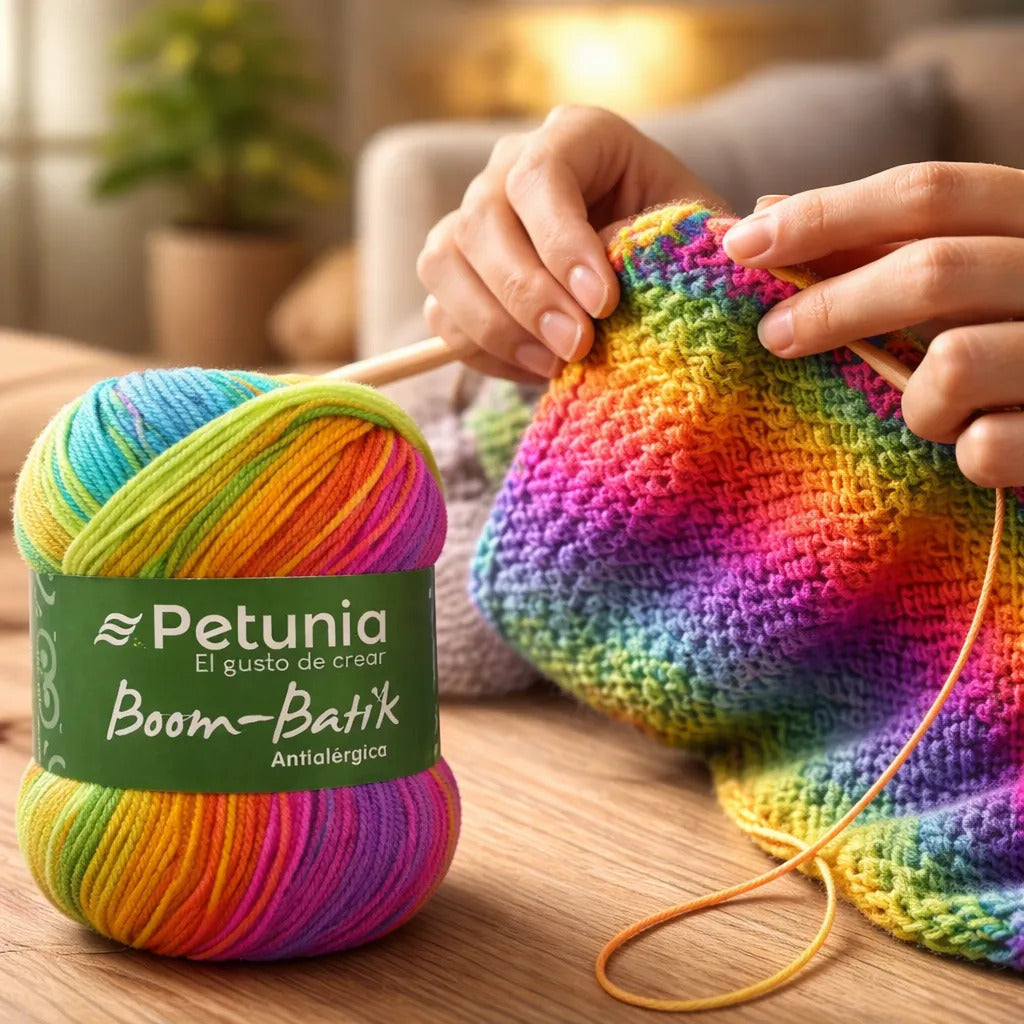 Lana Matizada Boom Batik Petunia - 100grs Antialérgica