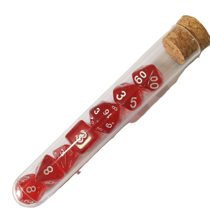 Set Pack 7 Dados De Rpg En Tubo, Varios Diseños Mitológicos