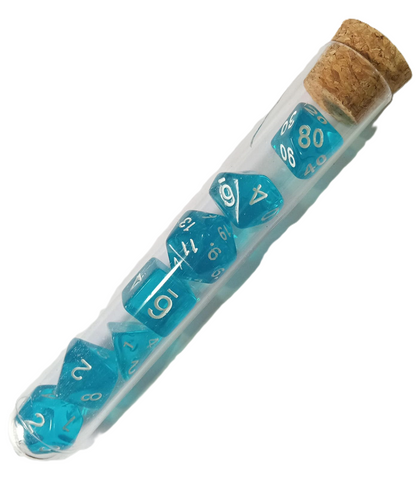 Set Pack 7 Dados De Rpg En Tubo, Varios Diseños Mitológicos