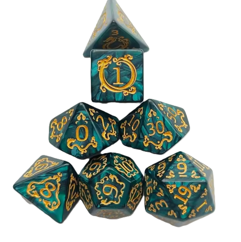Pack 7 Dados Especiales RPG Colección Calabozos Y Dragones