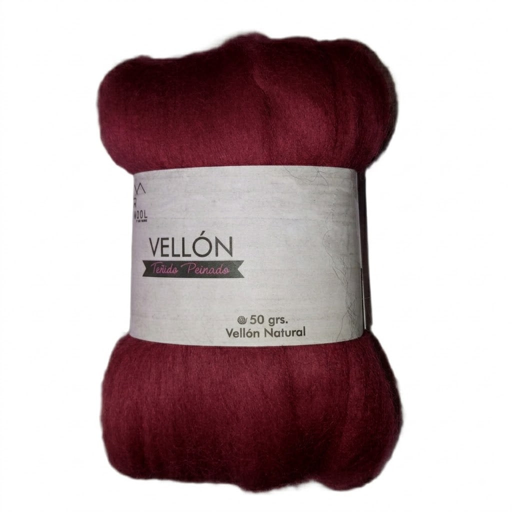 Vellón Teñido 100% Oveja Topwool 50 Grs.