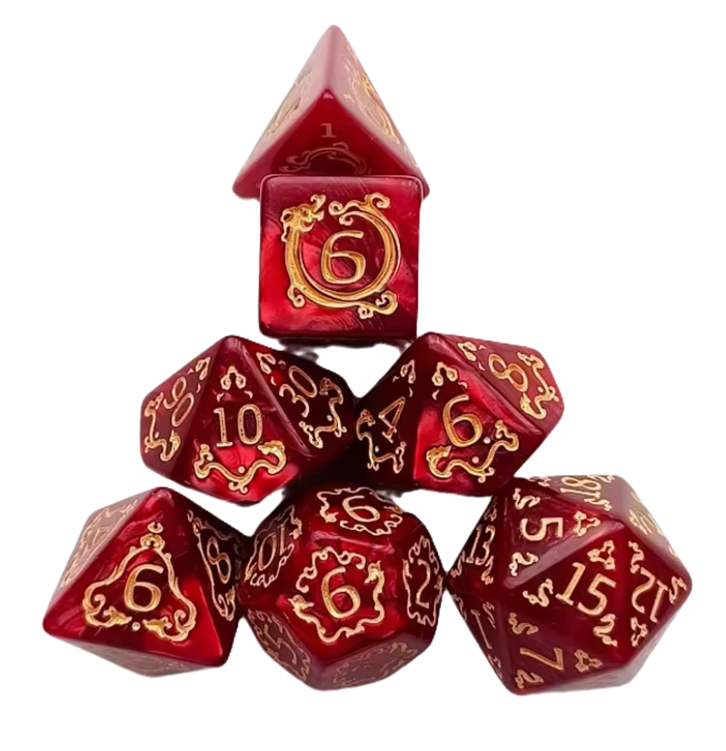 Pack 7 Dados de Rol RPG Colección Calabozos Y Dragones